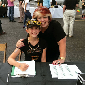 Marianne and Mary Kate at the Pirates Tailgate benefiting the NFCA